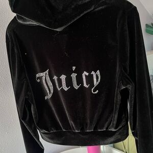 Velvet cropped zip up